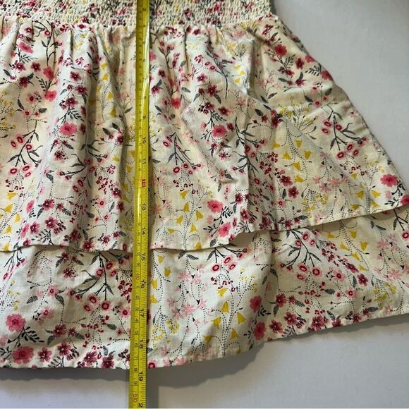 NWT Floral tiered pull on smocked beachy flared cotton skirt NEW size XL - Picture 6 of 7